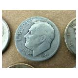 Silver Dimes - 2 Mercury & 3 Roosevelt