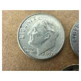 Silver Dimes - 2 Mercury & 3 Roosevelt