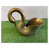Large Brass Swan Planter