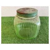 Uranium Glass Jar with Lid