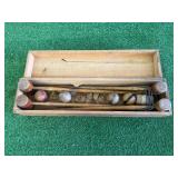 Very Early Crocket Set in Wood Box