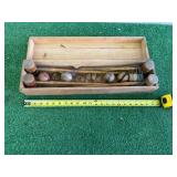 Very Early Crocket Set in Wood Box