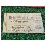 War Ration Books/Stamps