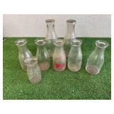 Glass Milk Bottles with 1 Cass-Clay Coop Bottle