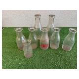 Glass Milk Bottles with 1 Cass-Clay Coop Bottle