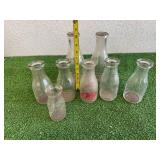 Glass Milk Bottles with 1 Cass-Clay Coop Bottle