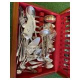 Large Set of Silverware in Case