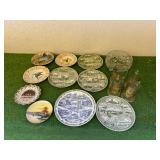 Collectible Plates, Glasses & Crystal Bowl