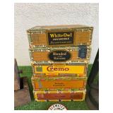Mixed Vintage Lot - Lantern, Service Station Maps, Cigar Boxes