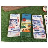 Mixed Vintage Lot - Lantern, Service Station Maps, Cigar Boxes