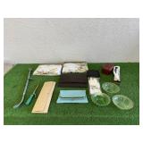 Uranium Glass Bowls, Purses, New Sheets & Misc