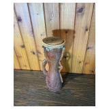 Carved Hand Drum with Tribal Style Design