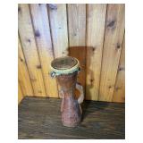 Carved Hand Drum with Tribal Style Design
