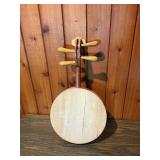 Handcrafted Wooden Folk String Instrument – Round Body Lute Style