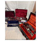 Student Band Instrument Lot – (3) Clarinets incl. (2) Noblet/Leblanc WOOD + Selmer Bundy + Artley Piccolo – Cases
