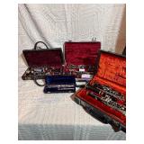 Student Band Instrument Lot – (3) Clarinets incl. (2) Noblet/Leblanc WOOD + Selmer Bundy + Artley Piccolo – Cases