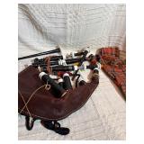 Vintage Musical Instrument Lot – Bagpipes Set, Hohner Harmonicas, Yamaha Harmonica, Tonette