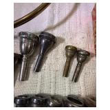 Vintage Brass Instrument Lot – Boy Scouts Bugle, Trumpet & Large Mouthpiece Collection – Vincent Bach, Schilke + More!”