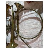 Vintage Brass Instrument Lot – Boy Scouts Bugle, Trumpet & Large Mouthpiece Collection – Vincent Bach, Schilke + More!”