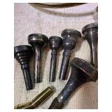 Vintage Brass Instrument Lot – Boy Scouts Bugle, Trumpet & Large Mouthpiece Collection – Vincent Bach, Schilke + More!”