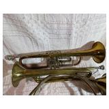 Vintage Brass Instrument Lot – Boy Scouts Bugle, Trumpet & Large Mouthpiece Collection – Vincent Bach, Schilke + More!”