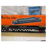 Vintage Folk Instrument Lot – Harmony Ukulele w/ Case & Nardan Harp w/ Box – Unique Pair”