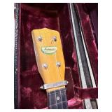 Vintage Folk Instrument Lot – Harmony Ukulele w/ Case & Nardan Harp w/ Box – Unique Pair”