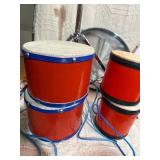 Remo Rototom + Snare Drum + Bongos Percussion Lot w/ Stand Hardware