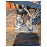 Signed “DFE” Welded Scrap Metal Musician Sculptures – Violin & Guitar Players – Industrial Art Pair