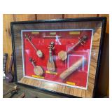 Framed Asian Miniature Instrument Display + Vintage Mini String Instruments – Violin, Lute, Guitar Set
