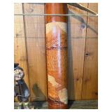 Carved Asian Wood Decor Set – Bow Wall Art, Mt. Fuji Vases, Figurine & Knife Display