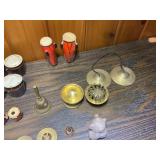 Miniature Musical Instrument & Brass Decor Lot – Drums, Bells, Cymbals, Folk Pieces