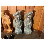 Mixed Carved Wood & Figurine Lot – Giraffes, Elephant, Busts, Children Figures