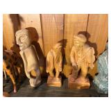 Mixed Carved Wood & Figurine Lot – Giraffes, Elephant, Busts, Children Figures