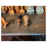 Mixed Carved Wood & Figurine Lot – Giraffes, Elephant, Busts, Children Figures