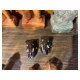 Mixed Carved Wood & Figurine Lot – Giraffes, Elephant, Busts, Children Figures
