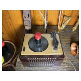 Vintage Musical Instrument Lot – Autoharp, Violin, Mini Harps, Record Player & More