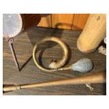 Vintage Folk Musical Instrument Lot – String Instrument, Horns, Asian Instruments & More