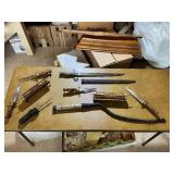 Vintage Knife & Carving Set Lot – Decorative Daggers, Fork Sets & Bayonet
