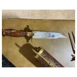 Vintage Knife & Carving Set Lot – Decorative Daggers, Fork Sets & Bayonet