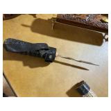 Vintage Knife & Carving Set Lot – Decorative Daggers, Fork Sets & Bayonet