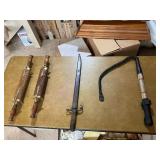 Vintage Knife & Carving Set Lot – Decorative Daggers, Fork Sets & Bayonet