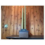 Mid Century Modern Tube Sculpture – Metal Pipe Sound/Light Art on Wood Base
