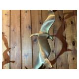 Curtis Jere Metal Seagull Sculpture Pair – Brass Birds on Stone Bases