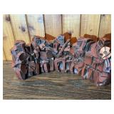 Cast Stone Brutalist Musician Sculpture & Carved Elephant Figure Lot