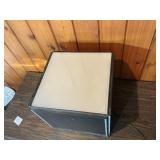 Vintage Mid-Century Modern Frosted Glass Cube Table Lamp
