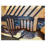 Hand-Carved Wooden Lakeside Cabin & Boat Wall Art
