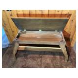 Vintage Wooden Organ Bench with Lift-Top Storage