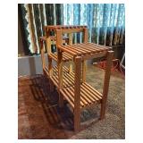 Multi-Tier Wooden Slatted Plant Stand / Display Shelf Set