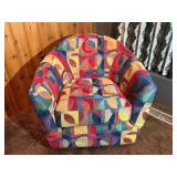 Colorful Modern Accent Chair with Geometric Upholstery